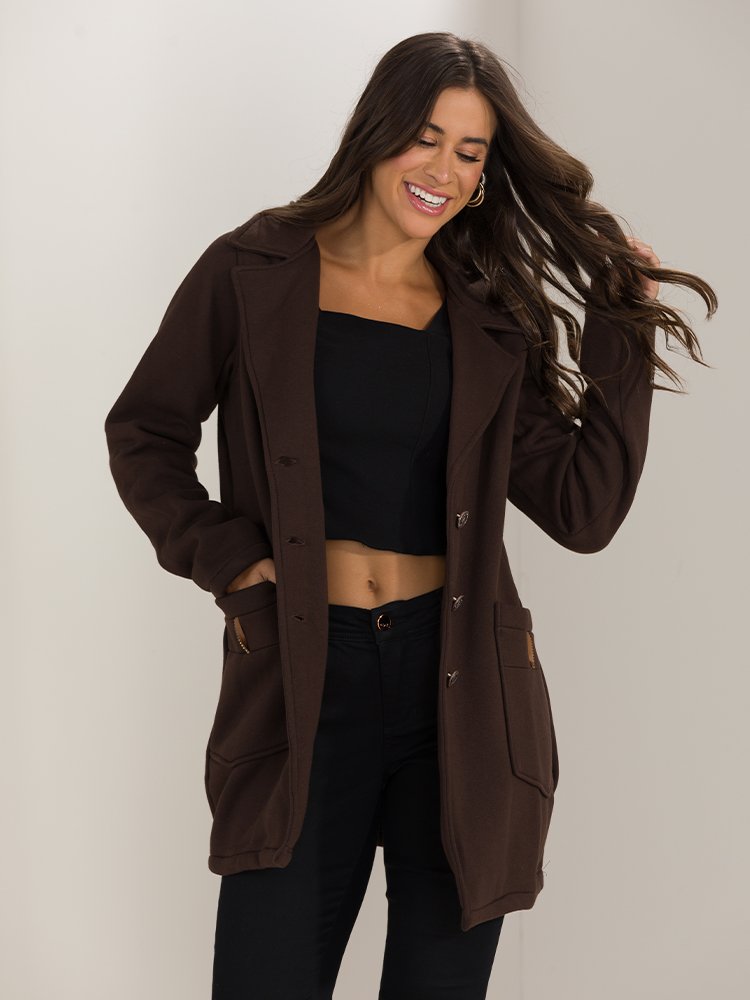 Casaco Feminino Sherpa Plus Size Pelinhos