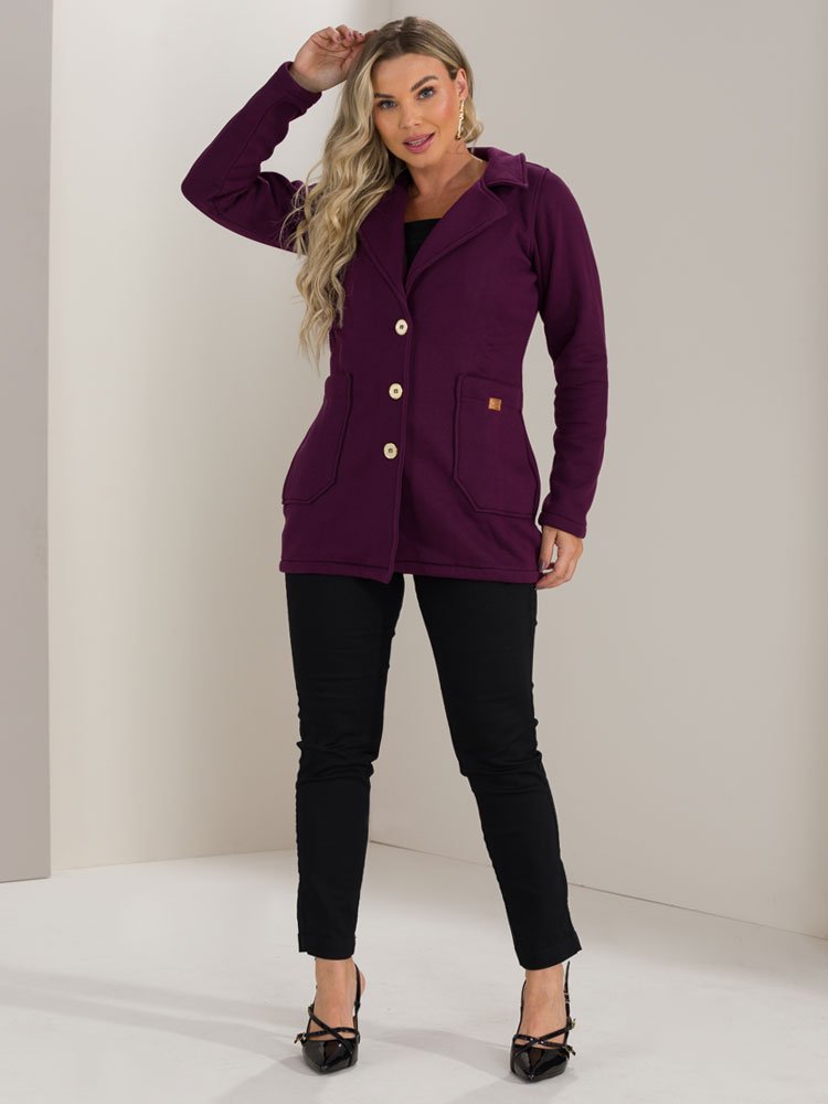 Casaco Feminino Sherpa Plus Size Pelinhos