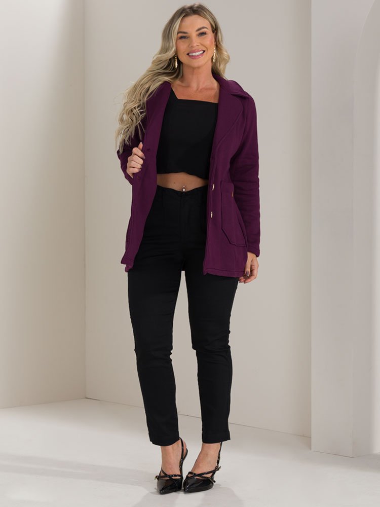 Casaco Feminino Sherpa Plus Size Pelinhos