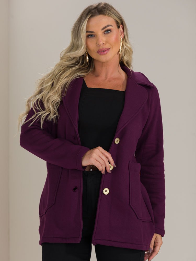 Casaco Feminino Sherpa Plus Size Pelinhos