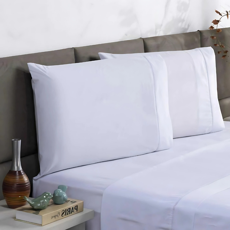 Jogo de Cama Charme Ponto Palito – Lençol de Cima, com Elástico e Fronhas