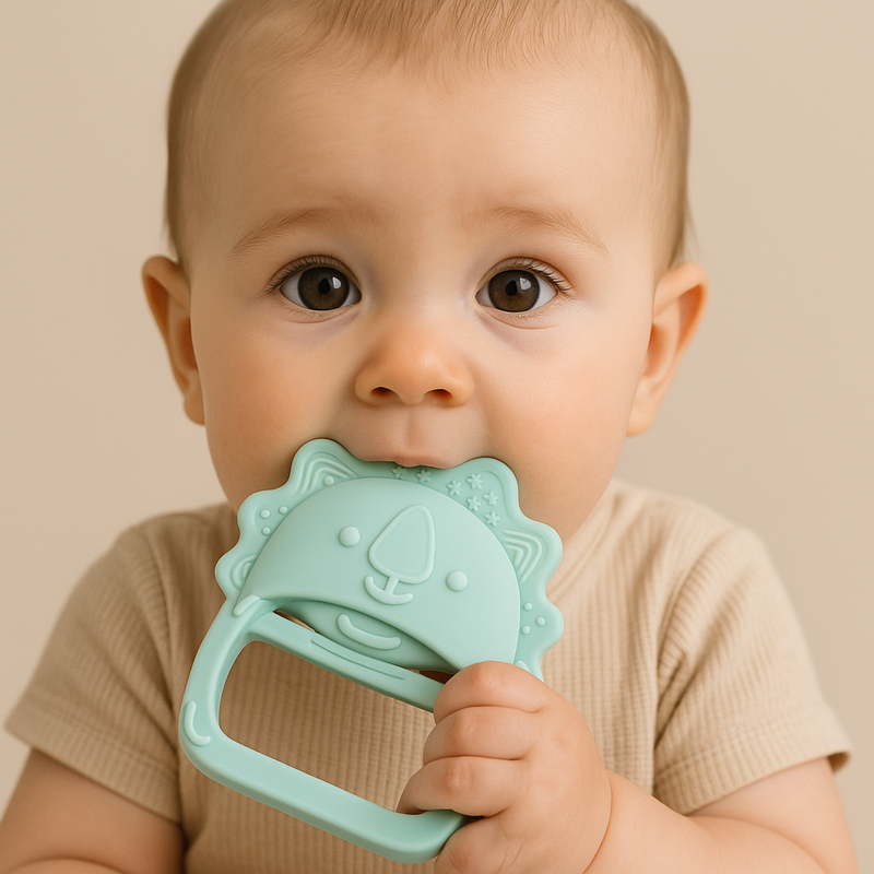 Mordedor Bebe Lion  Silicone Anti Stress Verde